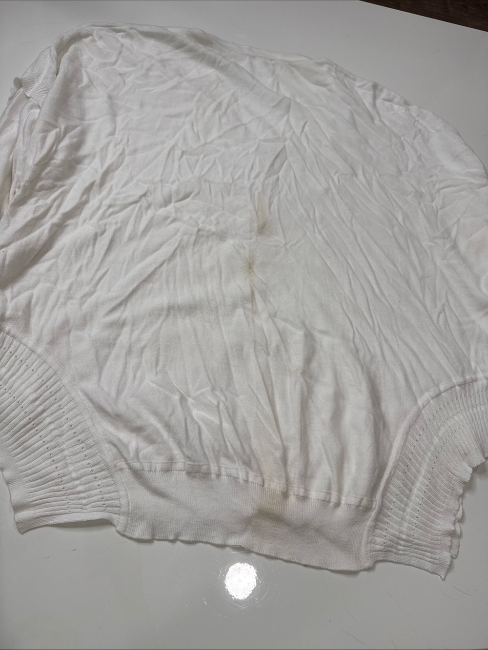 Planet by Lauren G White Cotton V-Neck Button Front Cardigan Sweater A020826 - Picture 2 of 7